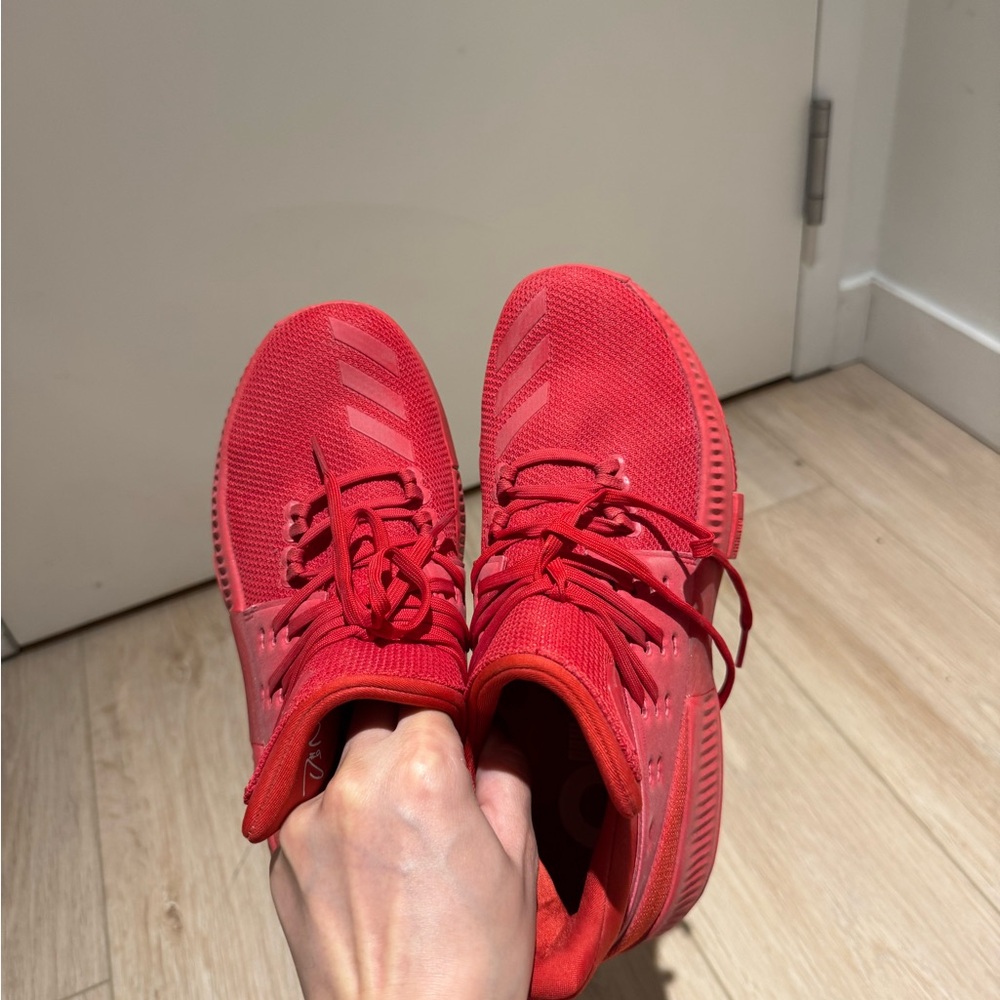 Adidas Red Athletic Shoes with Suede Finish